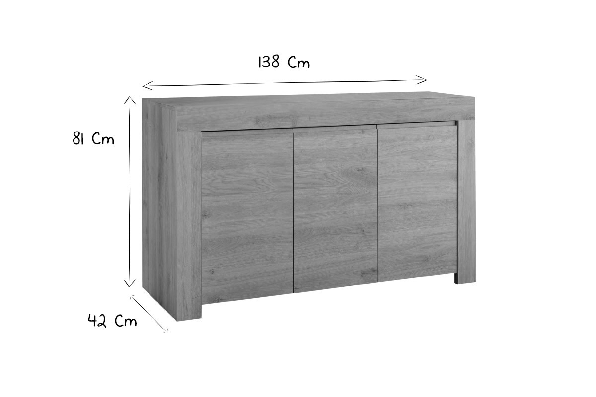 Credenza di design effetto rovere L138 cm TINO