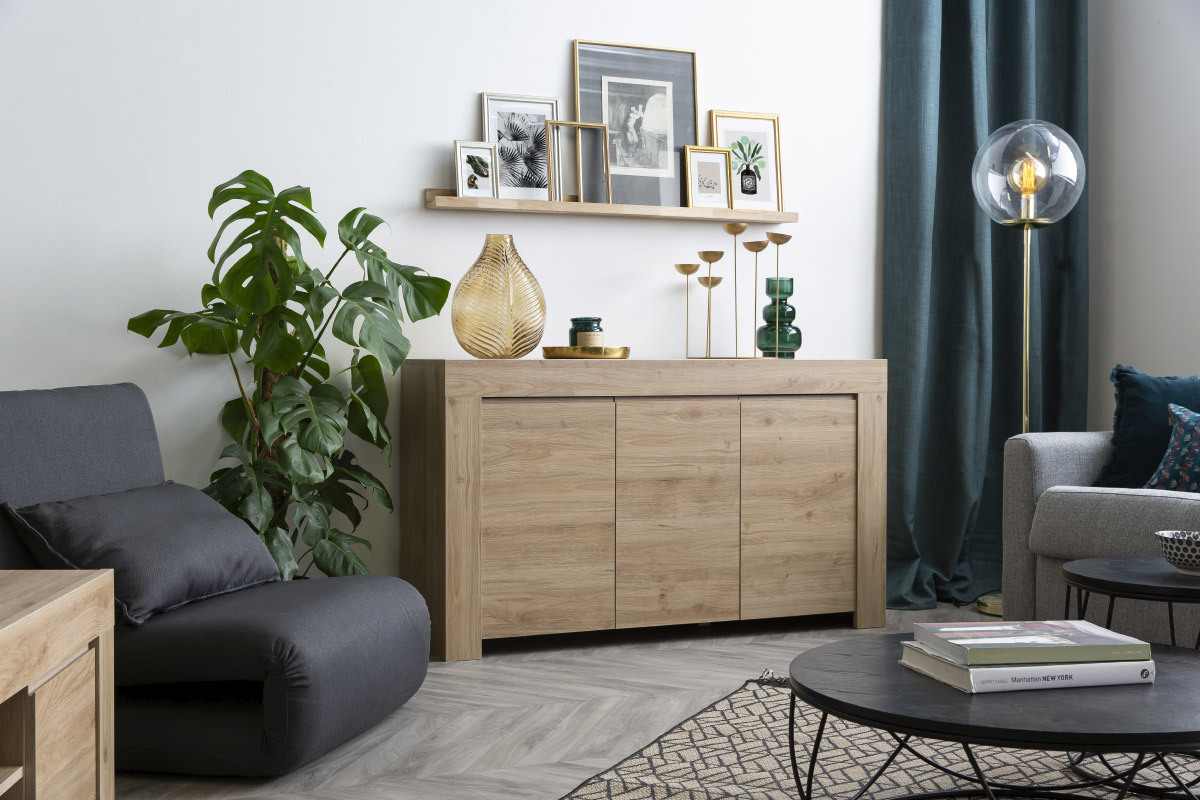 Credenza di design effetto rovere L138 cm TINO