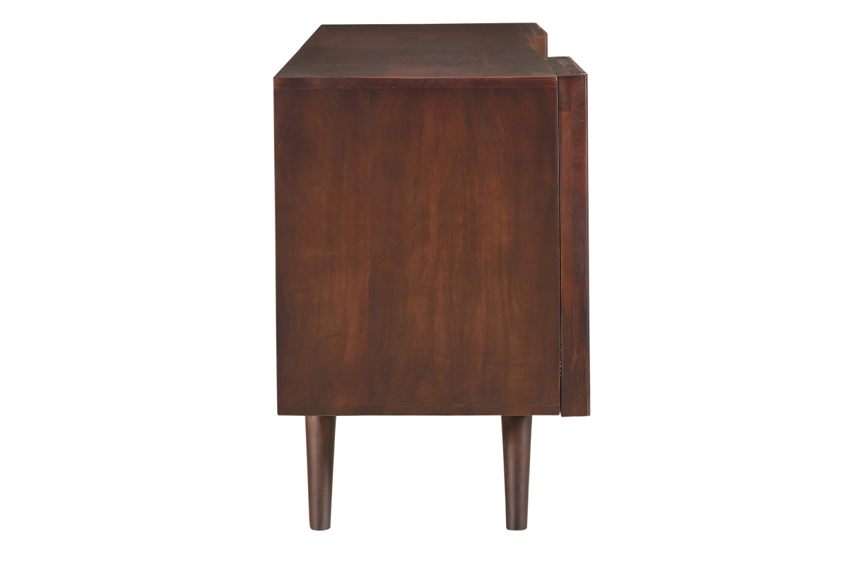 Credenza in legno massello di mango scuro 2 ante scorrevoli L140 cm ALBA