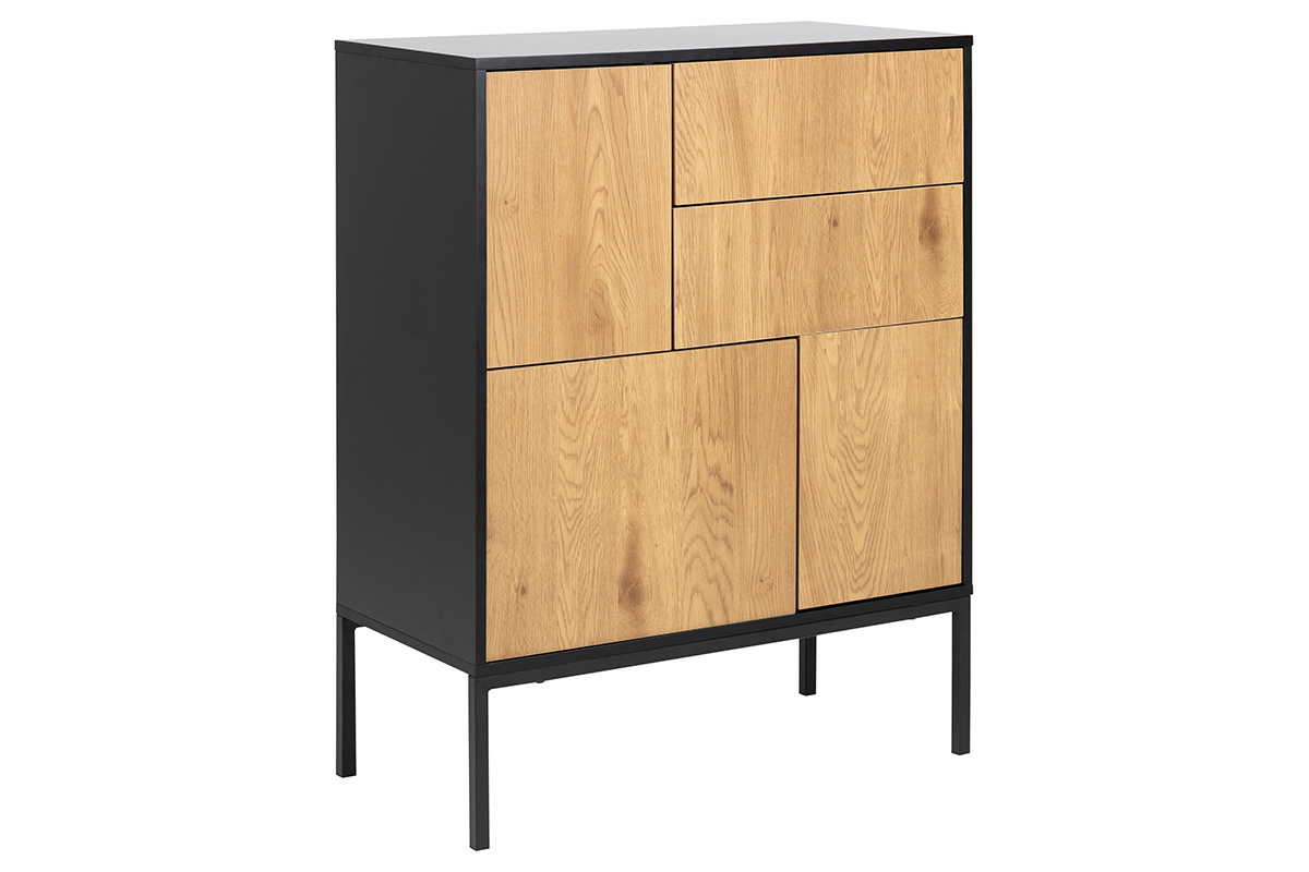 Credenza industriale 5 porte metallo legno TRESCA