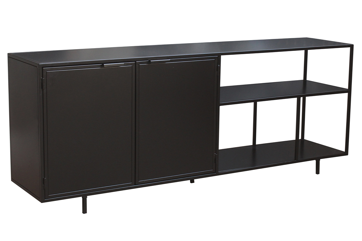 Credenza industriale metallo nero 2 ante L180 KARL