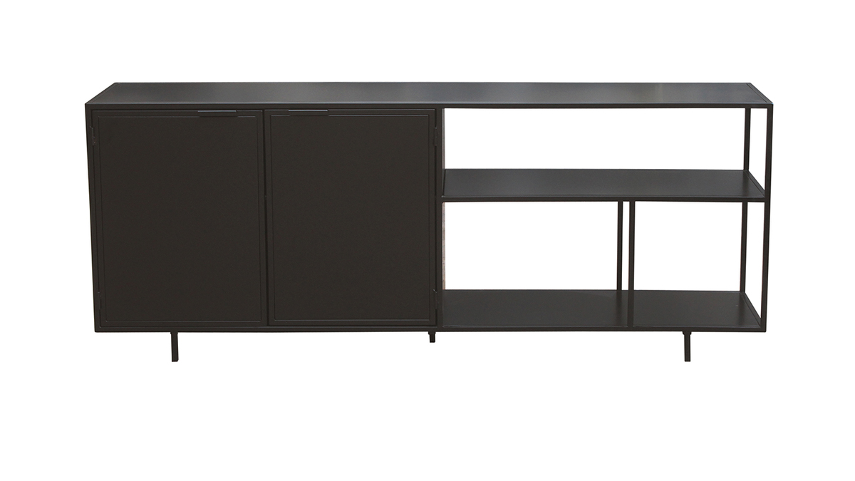 Credenza industriale metallo nero 2 ante L180 KARL