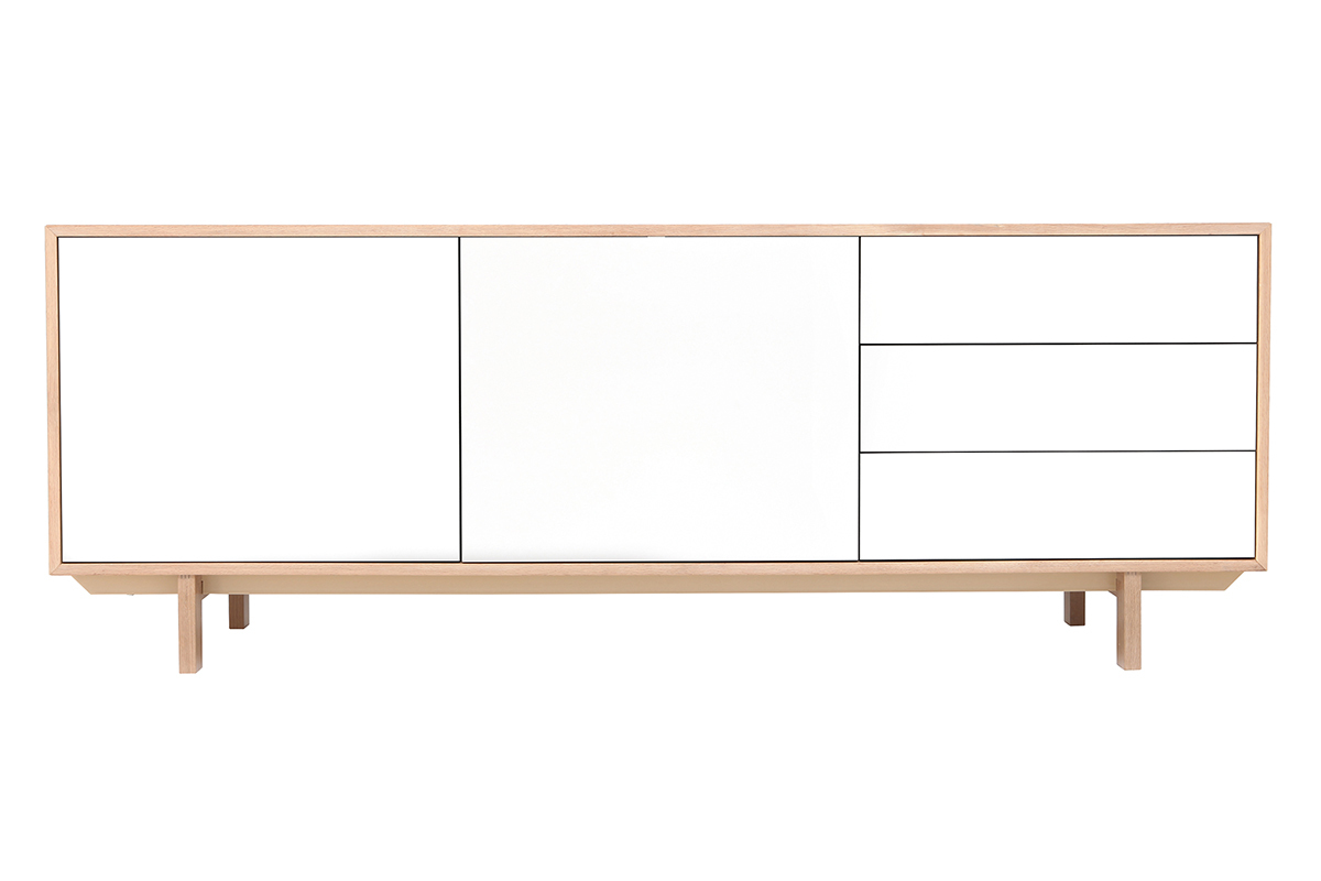 Credenza scandinava in legno Bianco 195 cm SID