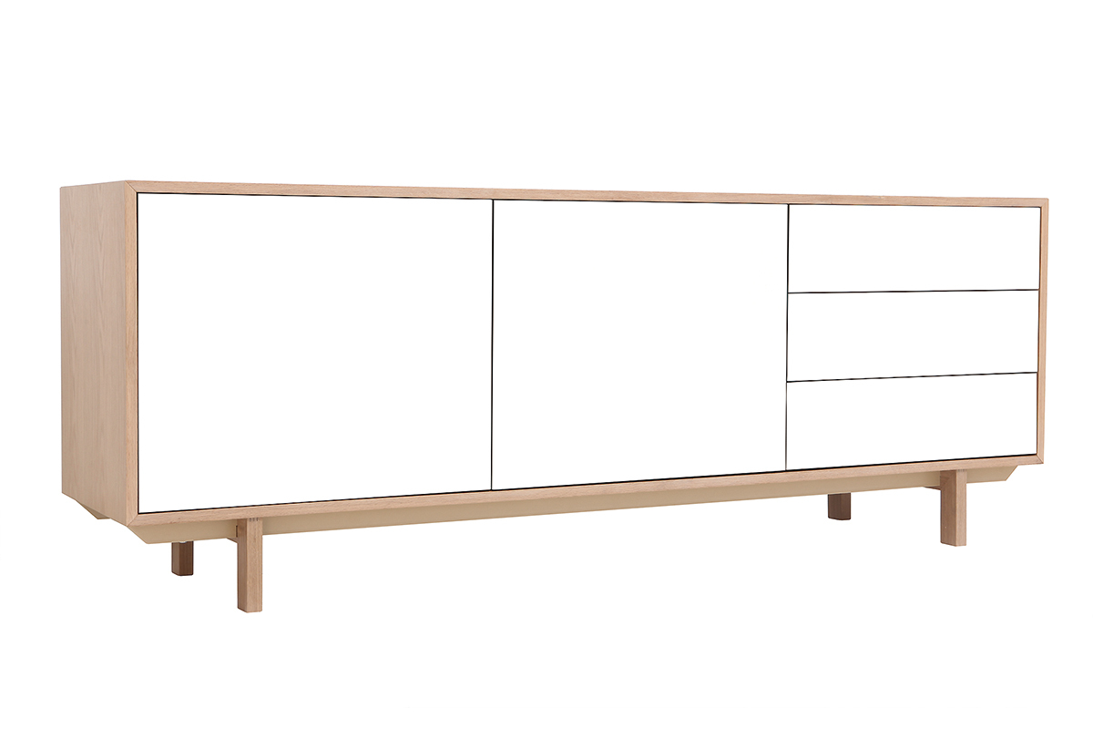 Credenza scandinava in legno Bianco 195 cm SID