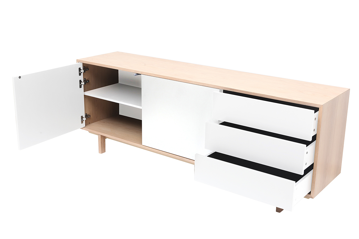 Credenza scandinava in legno Bianco 195 cm SID