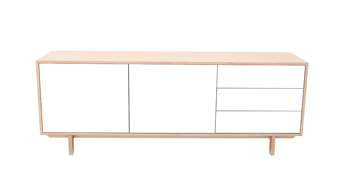 Credenza scandinava in legno Bianco 195 cm SID