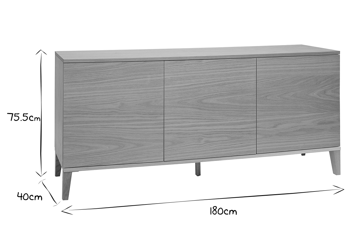 Credenza scandinava legno chiaro L180 cm FREDDY