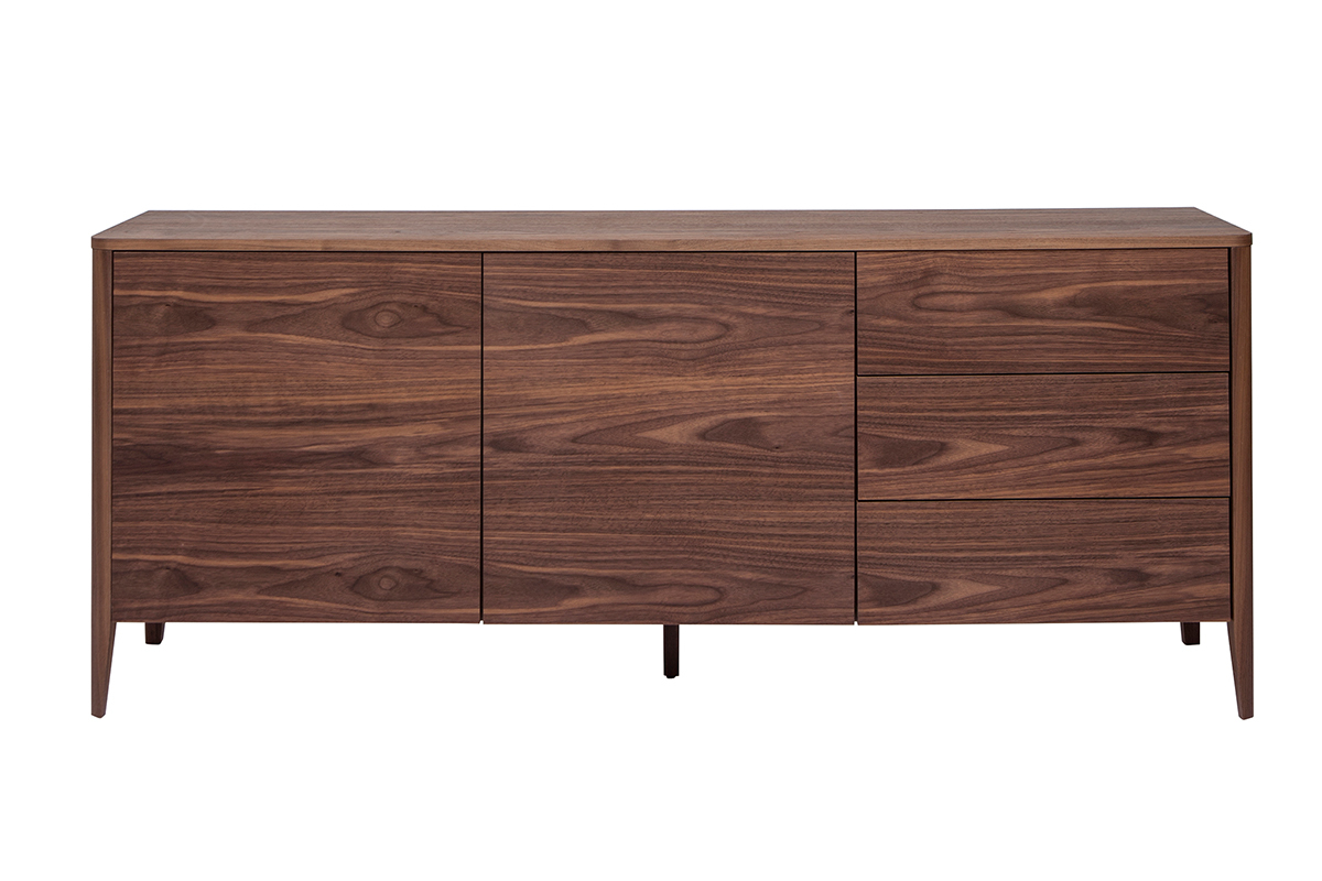 Credenza vintage a 2 ante e 3 cassetti noce L180 cm BENJA