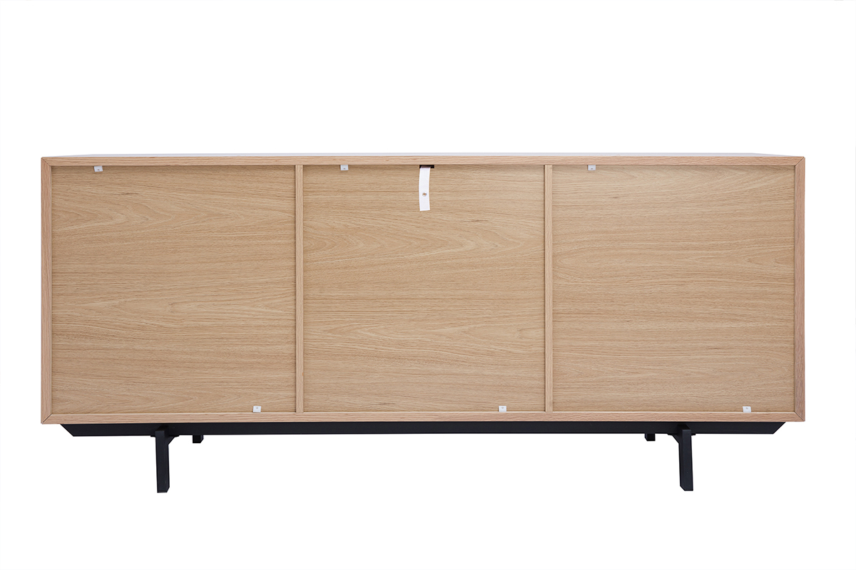 Credenza vintage in finitura legno di quercia 2 ante 3 cassetti L160 cm MANNY