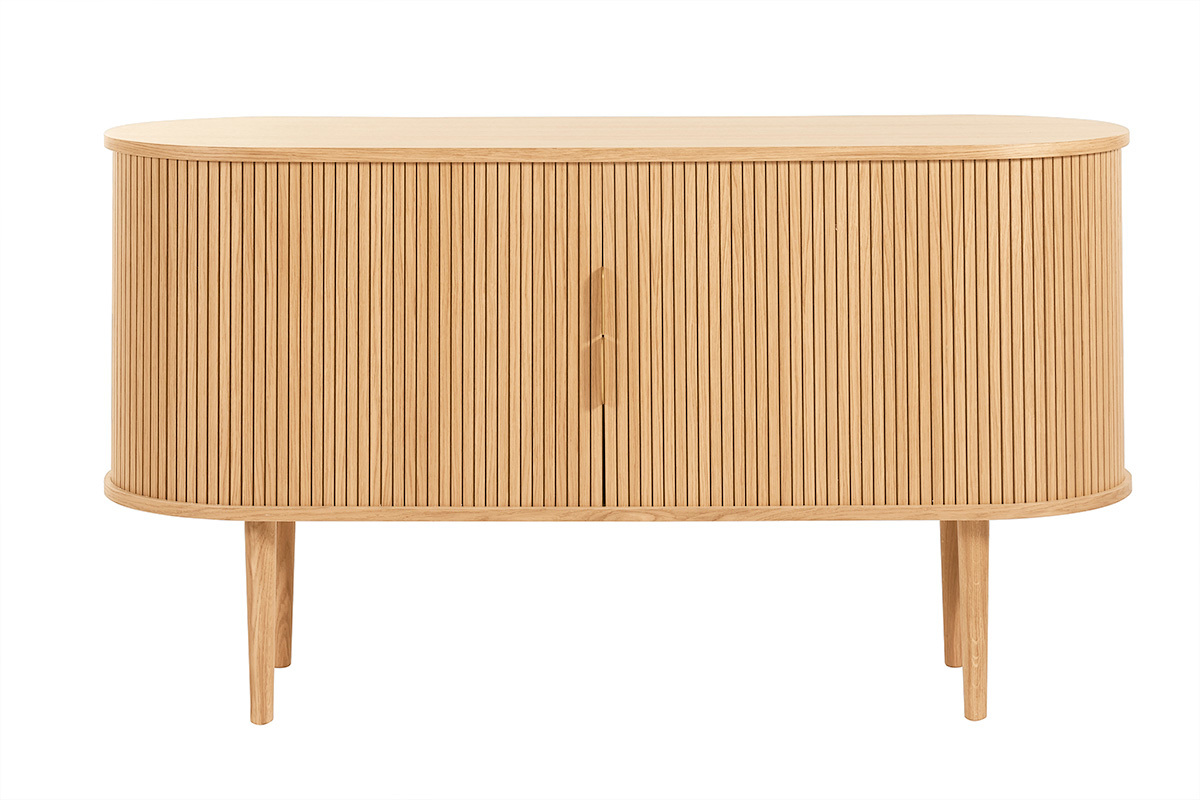 Credenza vintage in legno chiaro 2 ante scorrevoli L138 cm EPIC