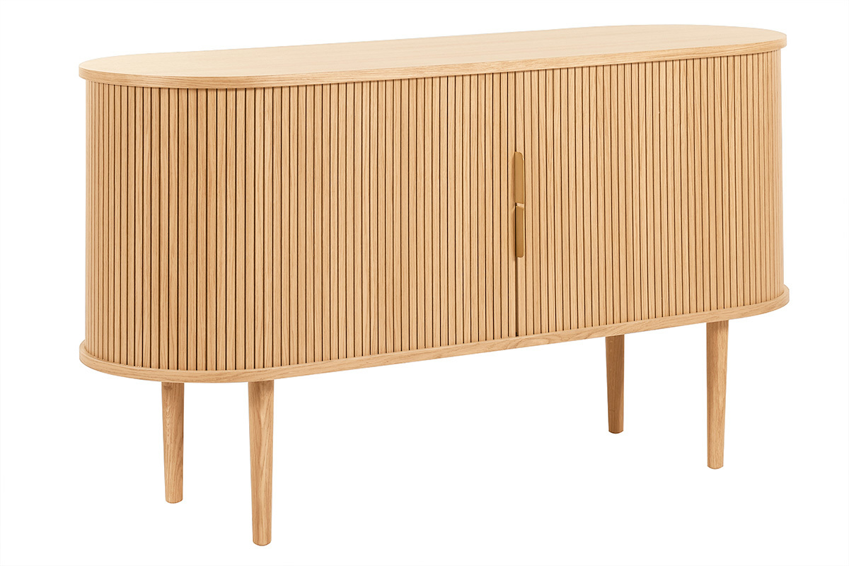 Credenza vintage in legno chiaro 2 ante scorrevoli L138 cm EPIC