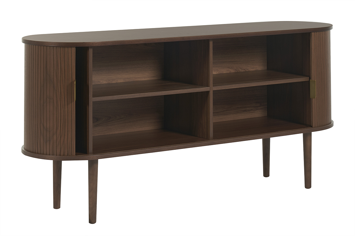 Credenza vintage in legno scuro 2 ante scorrevoli L160 cm EPIC