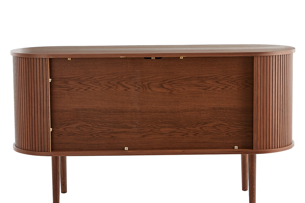 Credenza vintage in legno scuro noce 2 ante scorrevoli L138 cm EPIC