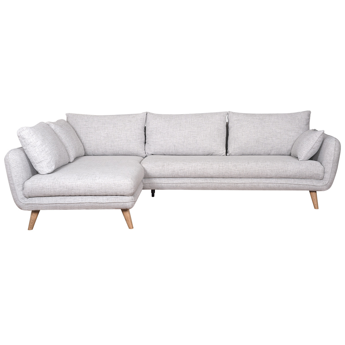 Divano ad angolo scandinavo 5 posti grigio chiaro mélange CREEP