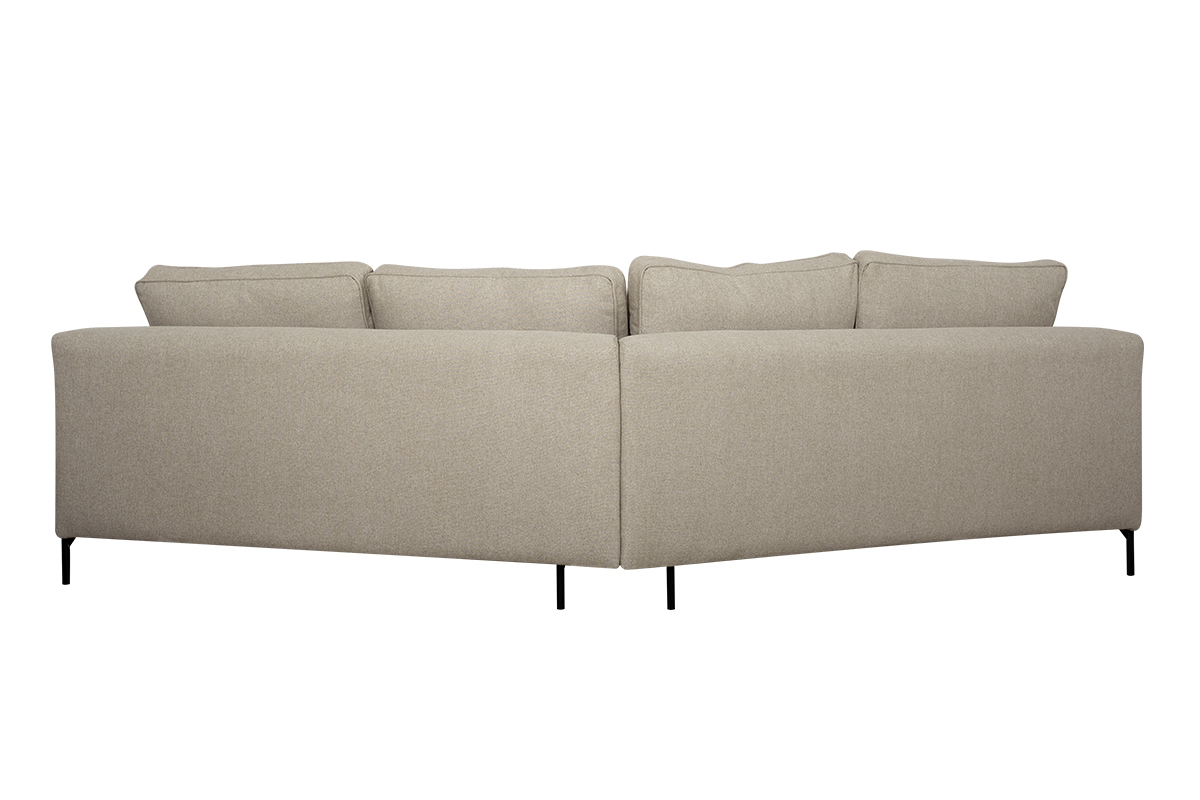 Divano angolare 5 posti beige base metallo nero PUCHKINE