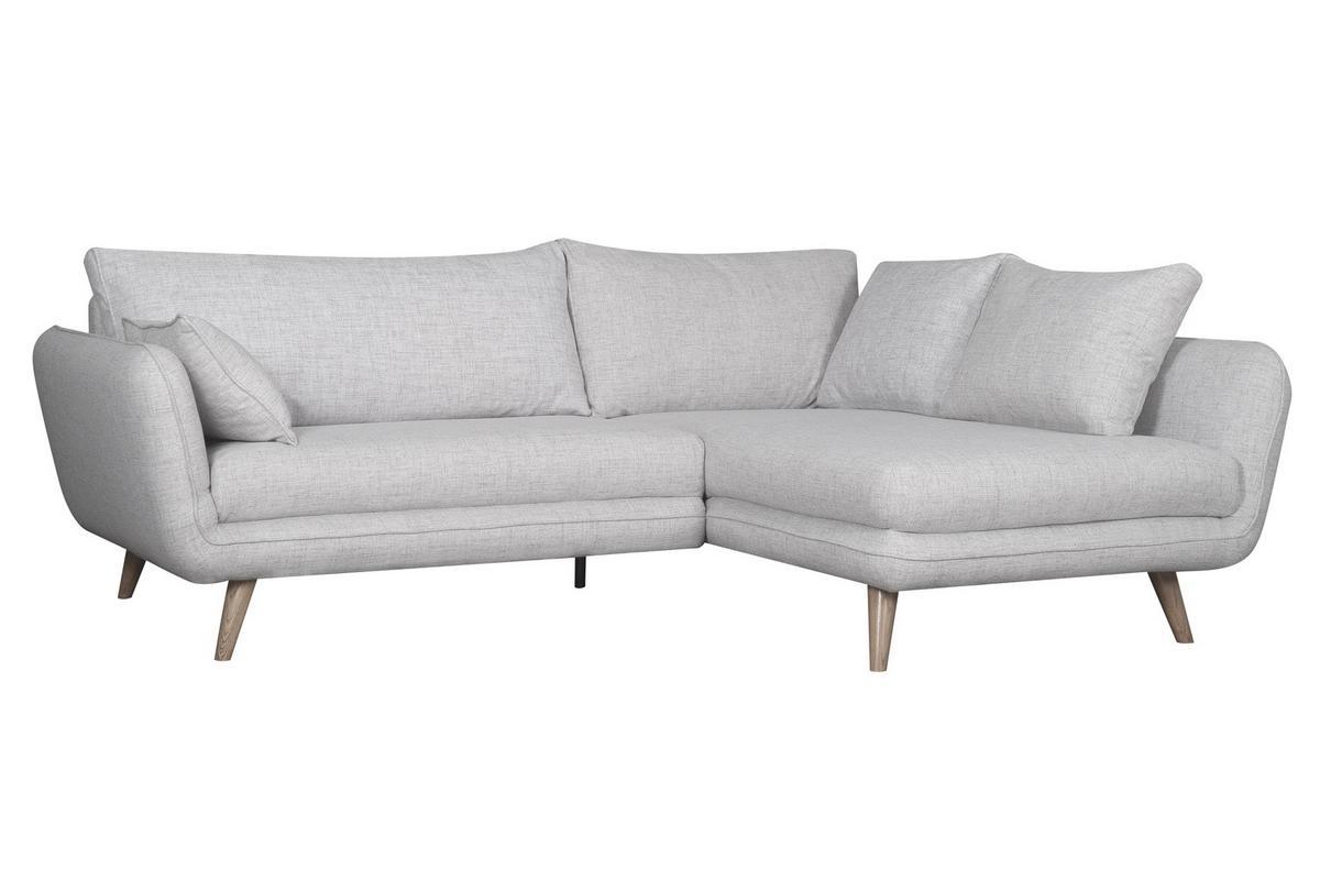 Divano angolare destro scandinavo 3/4 posti grigio chiaro chin CREEP