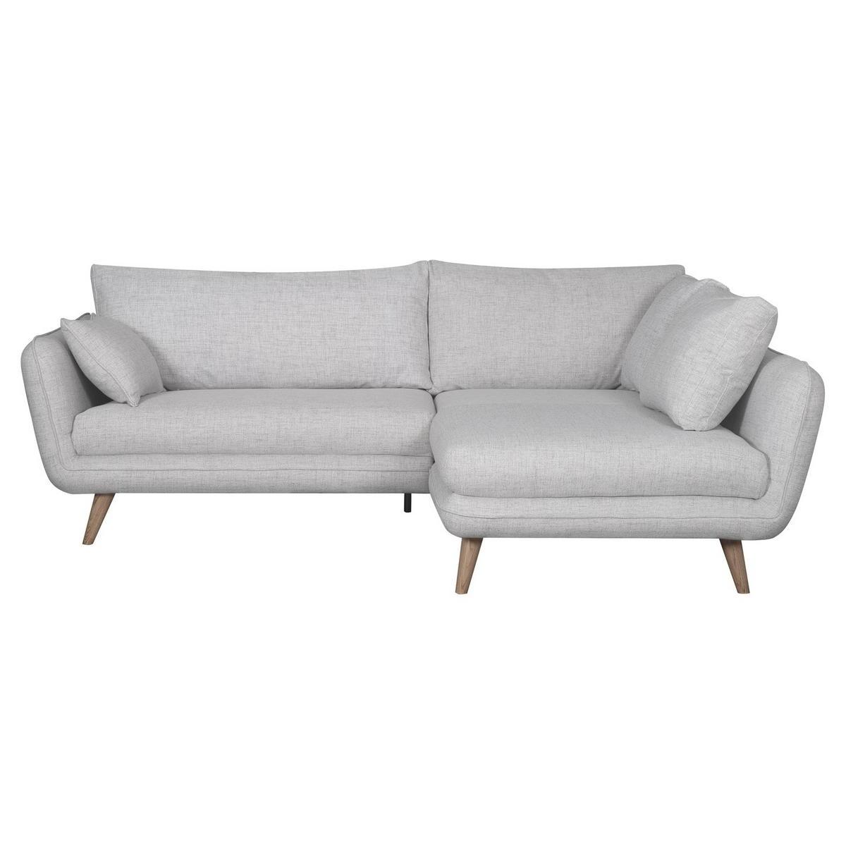 Divano angolare destro scandinavo 3/4 posti grigio chiaro chiné CREEP