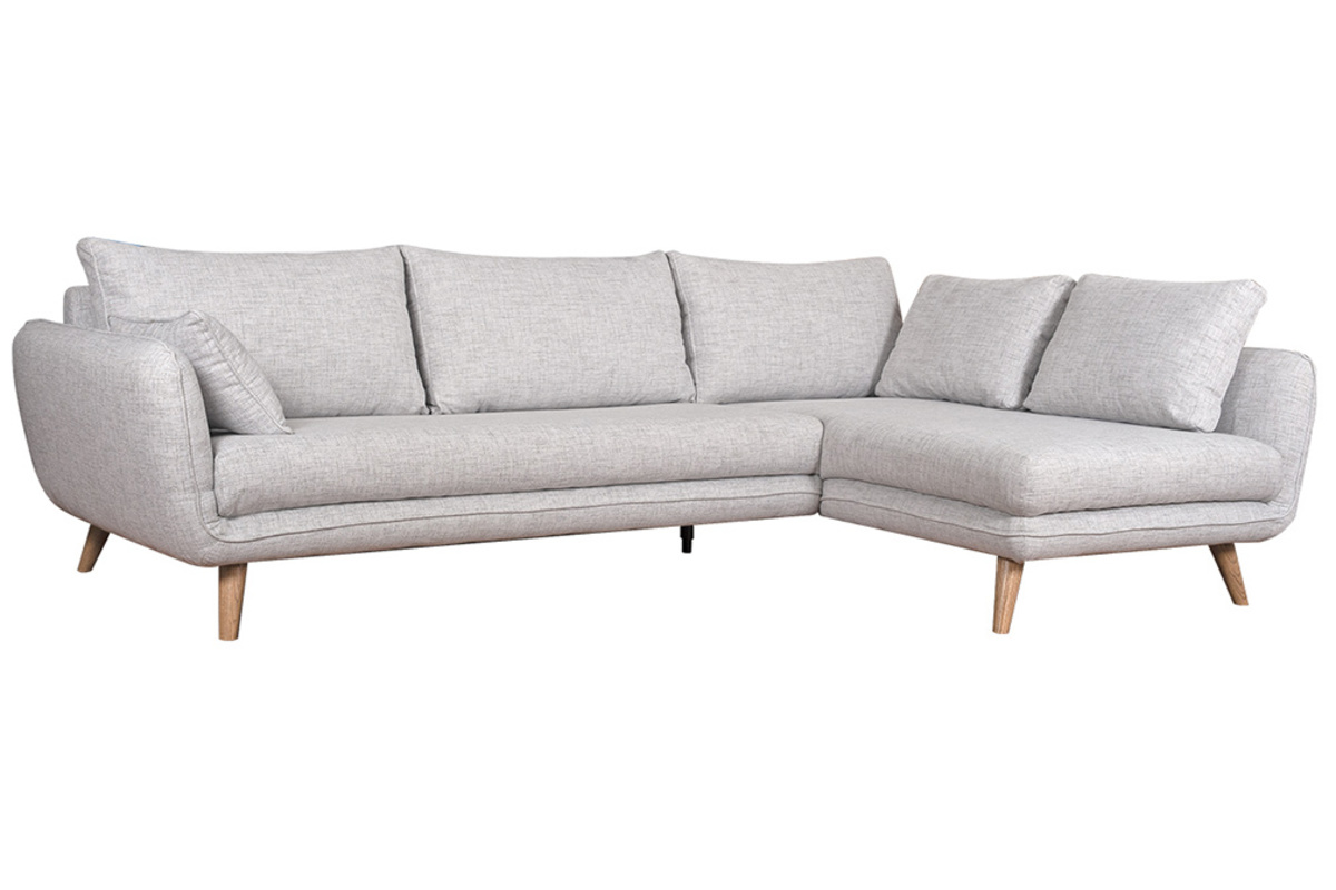 Divano angolare scandinavo 5 posti grigio chiaro a chiazze CREEP