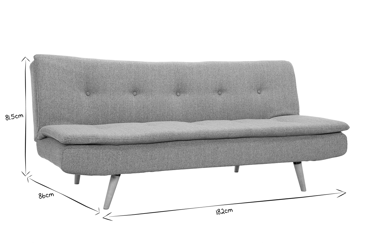 Divano convertibile design scandinavo 3 posti bianco SENSO