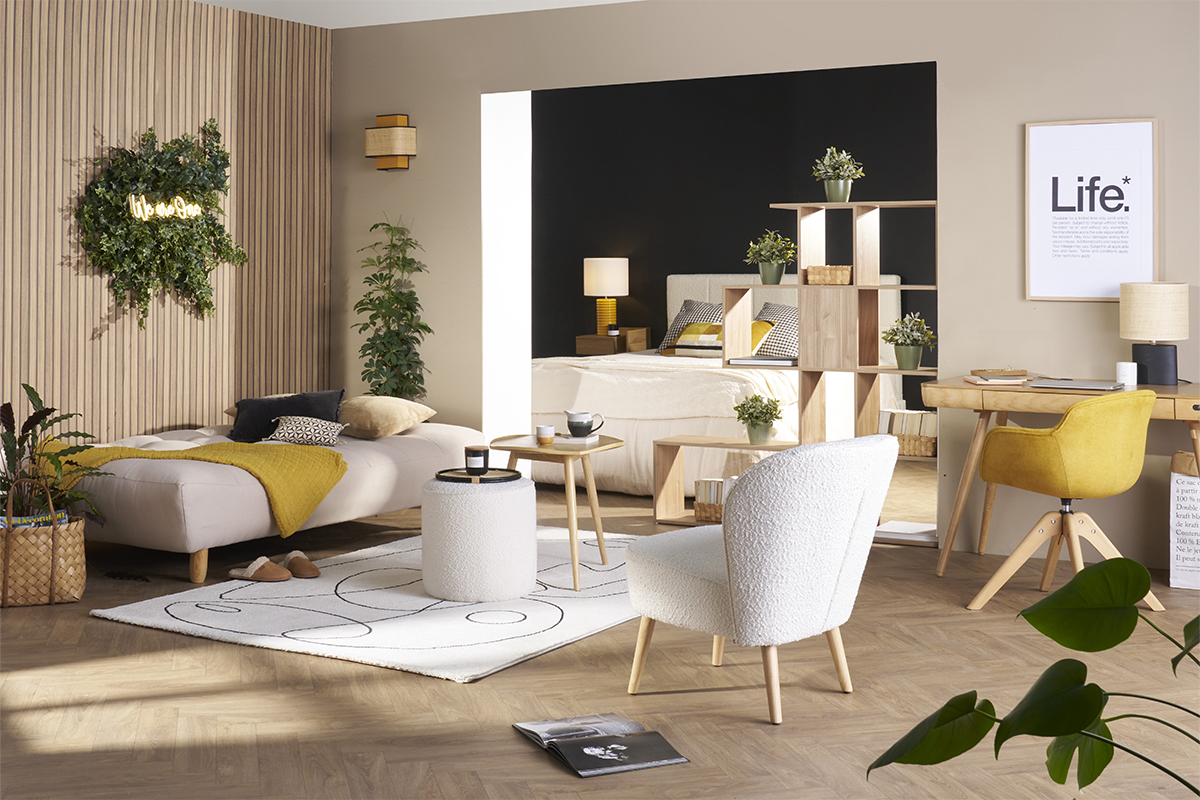 Divano convertibile design scandinavo naturale YUMI