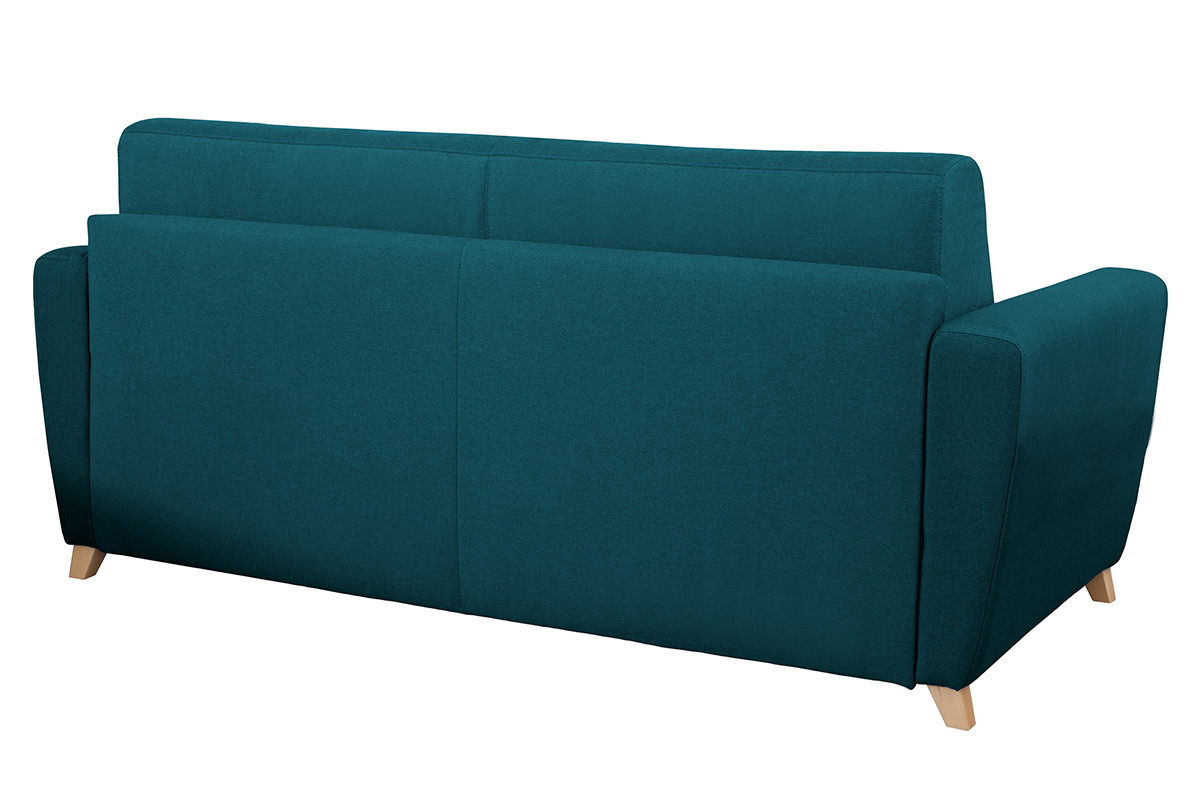 Divano convertibile scandinavo blu foglia di t e legno GRAHAM