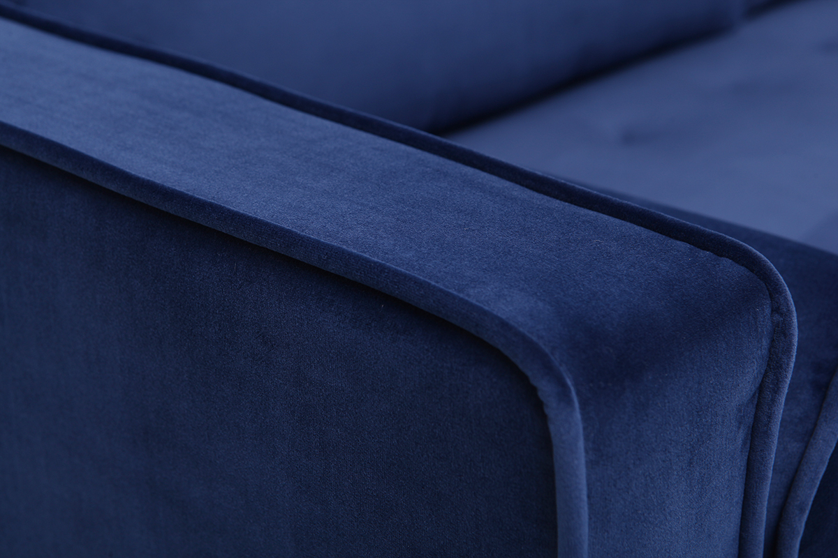 Divano design a 3-4 posti in velluto blu notte IMPERIAL