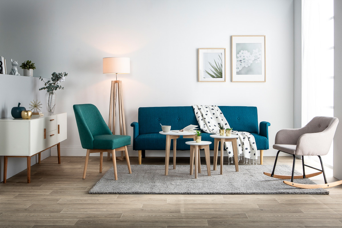 Divano design convertibile blu OSCAR