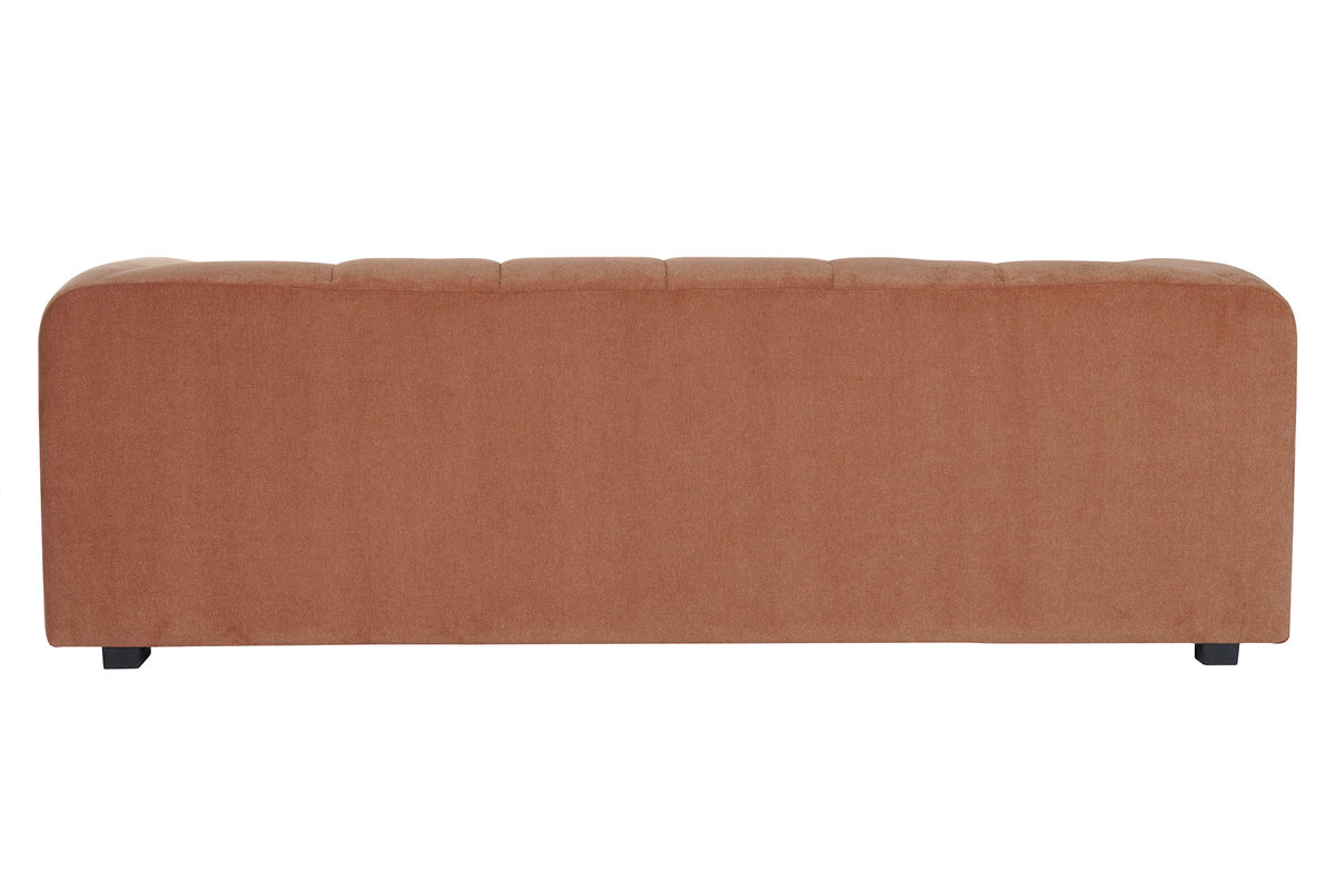 Divano design in tessuto effetto velluto color terracotta 3-4 posti OLIVEIRO