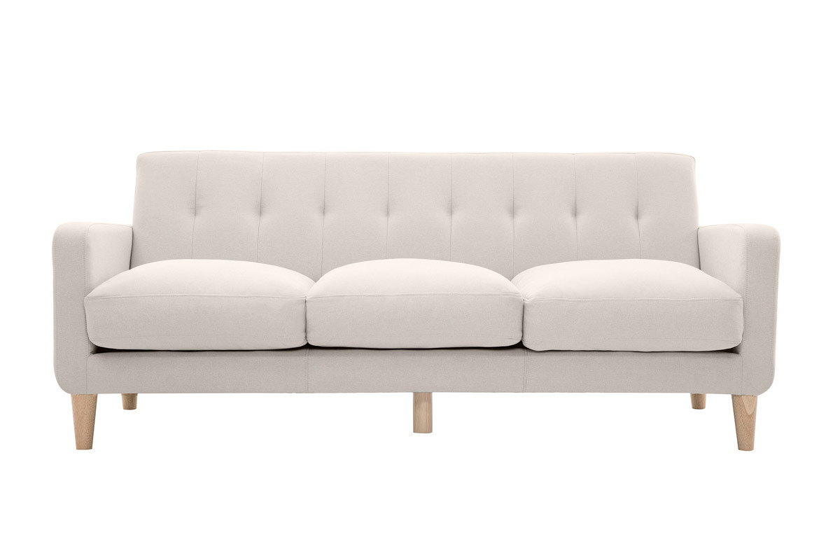 Divano design scandinavo 3 posti tessuto naturale LUNA