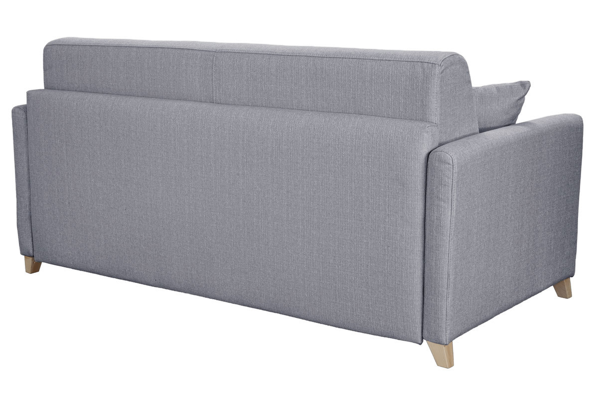 Divano letto 3 posti scandinavo grigio chiaro con materasso 18 cm SKANDY