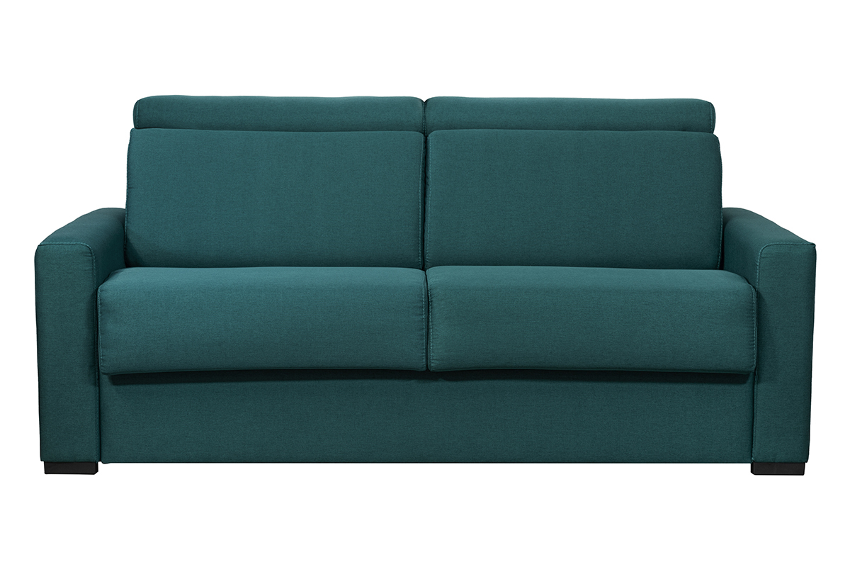 Divano letto blu anatra con materasso 18 cm e poggiatesta regolabili NORO