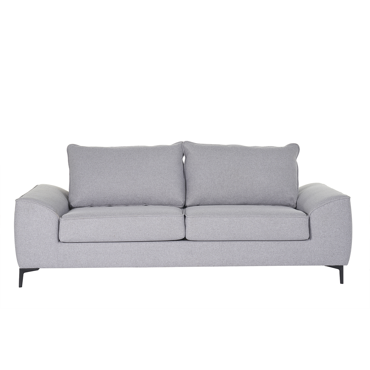 Divano letto design 3 posti in tessuto grigio e metallo nero GAEL