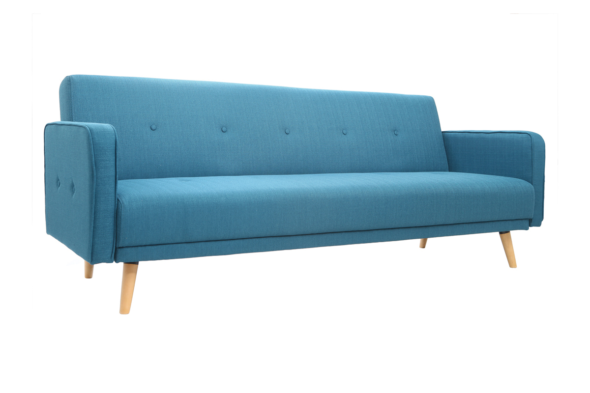 Divano letto scandinavo 3 posti blu anatra ULLA