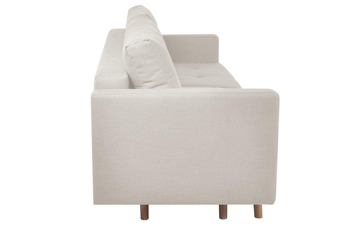 Divano letto scandinavo 3 posti con contenitore beige MIRA