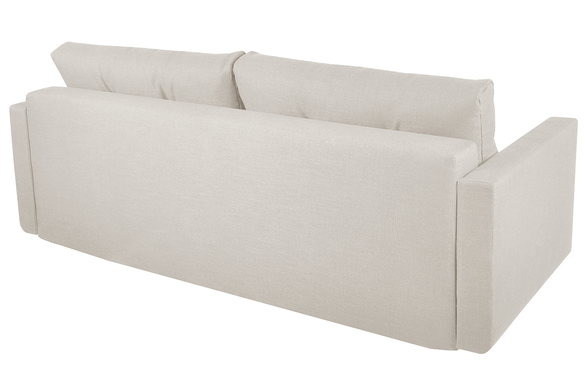 Divano letto scandinavo 3 posti con contenitore beige MIRA