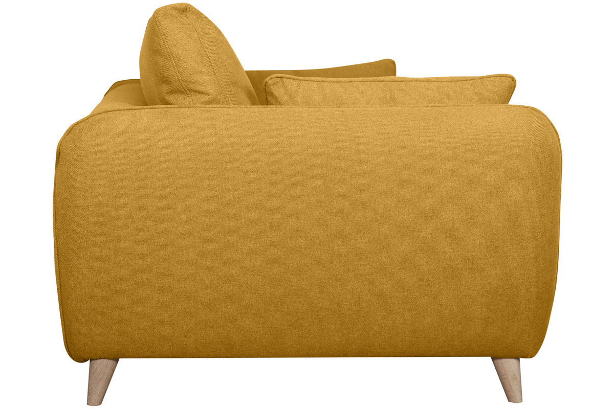 Divano letto scandinavo 3 posti giallo cumino con materasso 10 cm CREEP