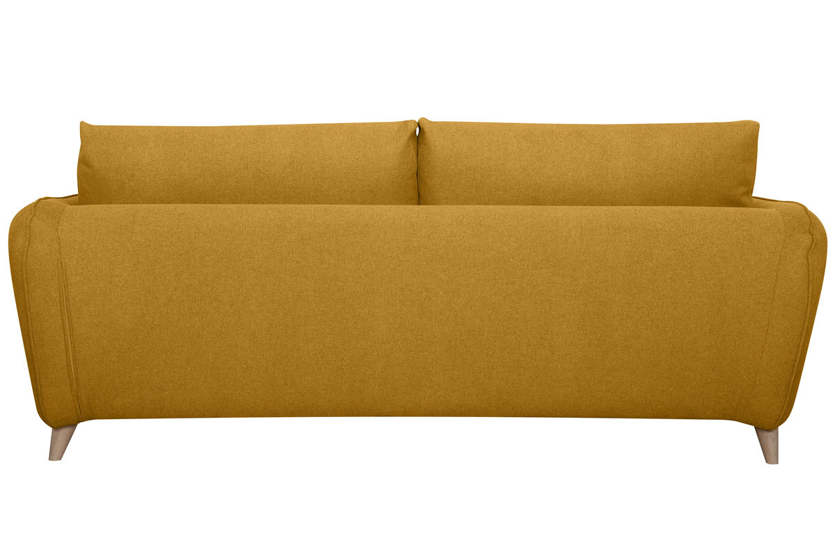 Divano letto scandinavo 3 posti giallo cumino con materasso 10 cm CREEP