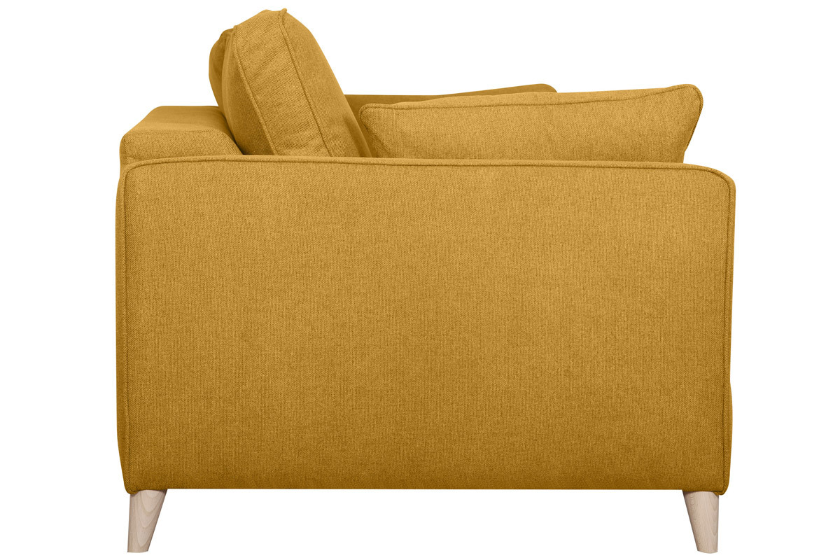 Divano letto scandinavo 3 posti giallo cumino con materasso 10 cm PAPEL