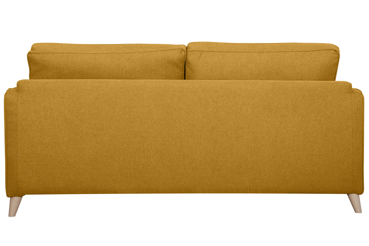 Divano letto scandinavo 3 posti giallo cumino con materasso 10 cm PAPEL