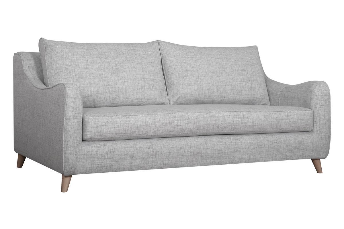 Divano letto scandinavo 3 posti grigio chiaro con materasso 10 cm VENDOME