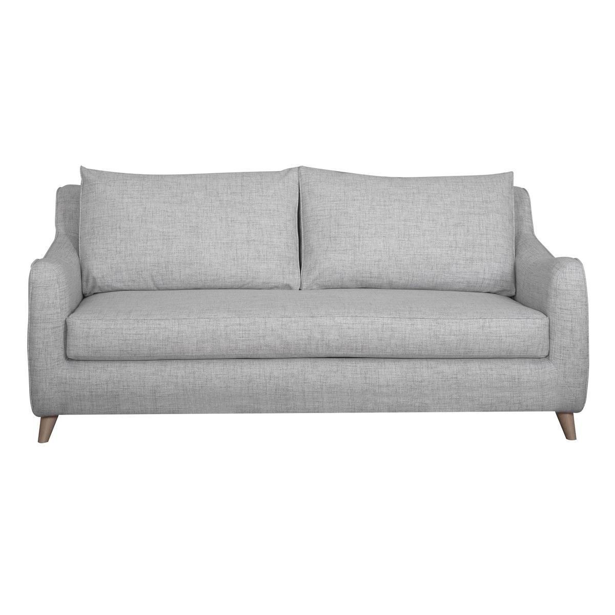 Divano letto scandinavo 3 posti grigio chiaro con materasso 10 cm VENDOME