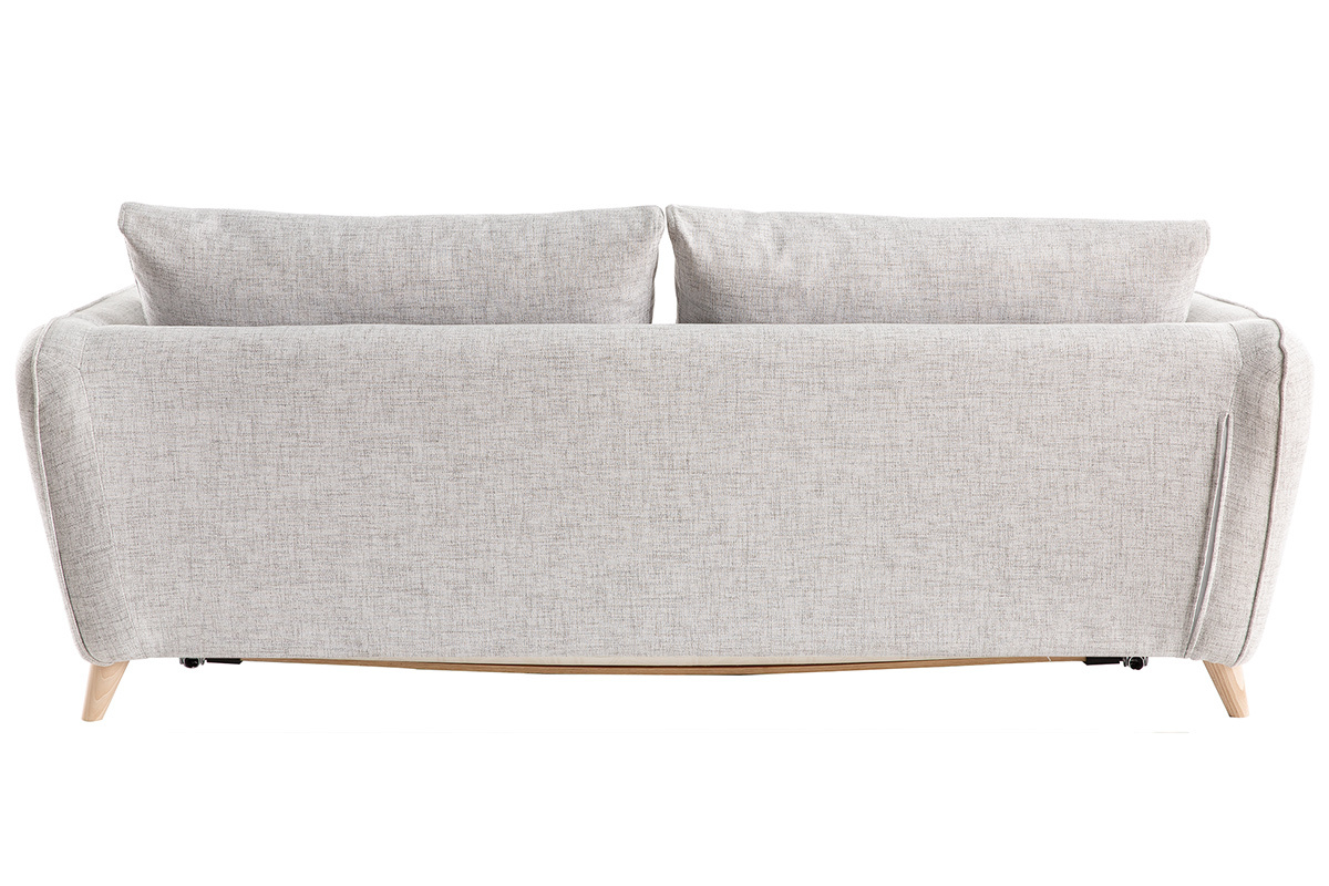 Divano letto scandinavo 3 posti grigio chiaro screziato CREEP