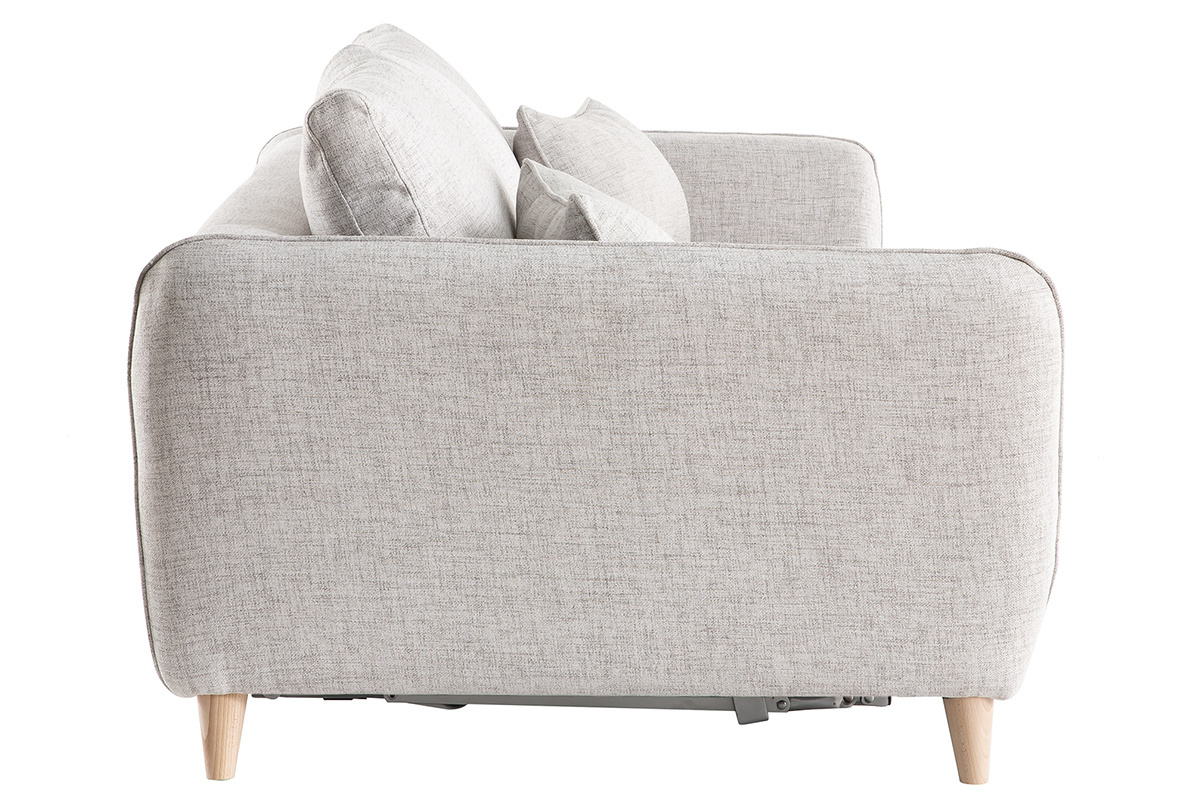 Divano letto scandinavo 3 posti grigio chiaro screziato CREEP