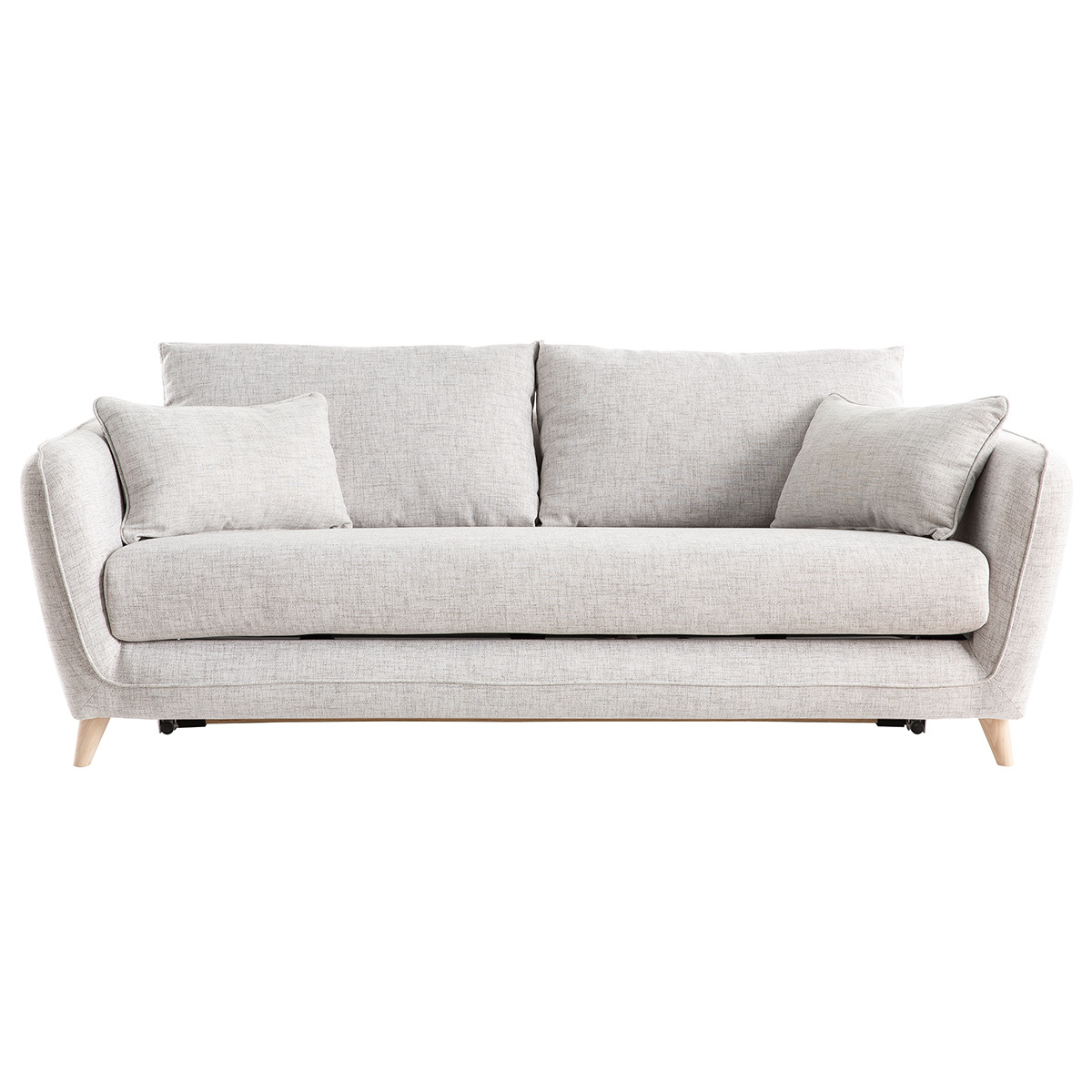 Divano letto scandinavo 3 posti grigio chiaro screziato CREEP