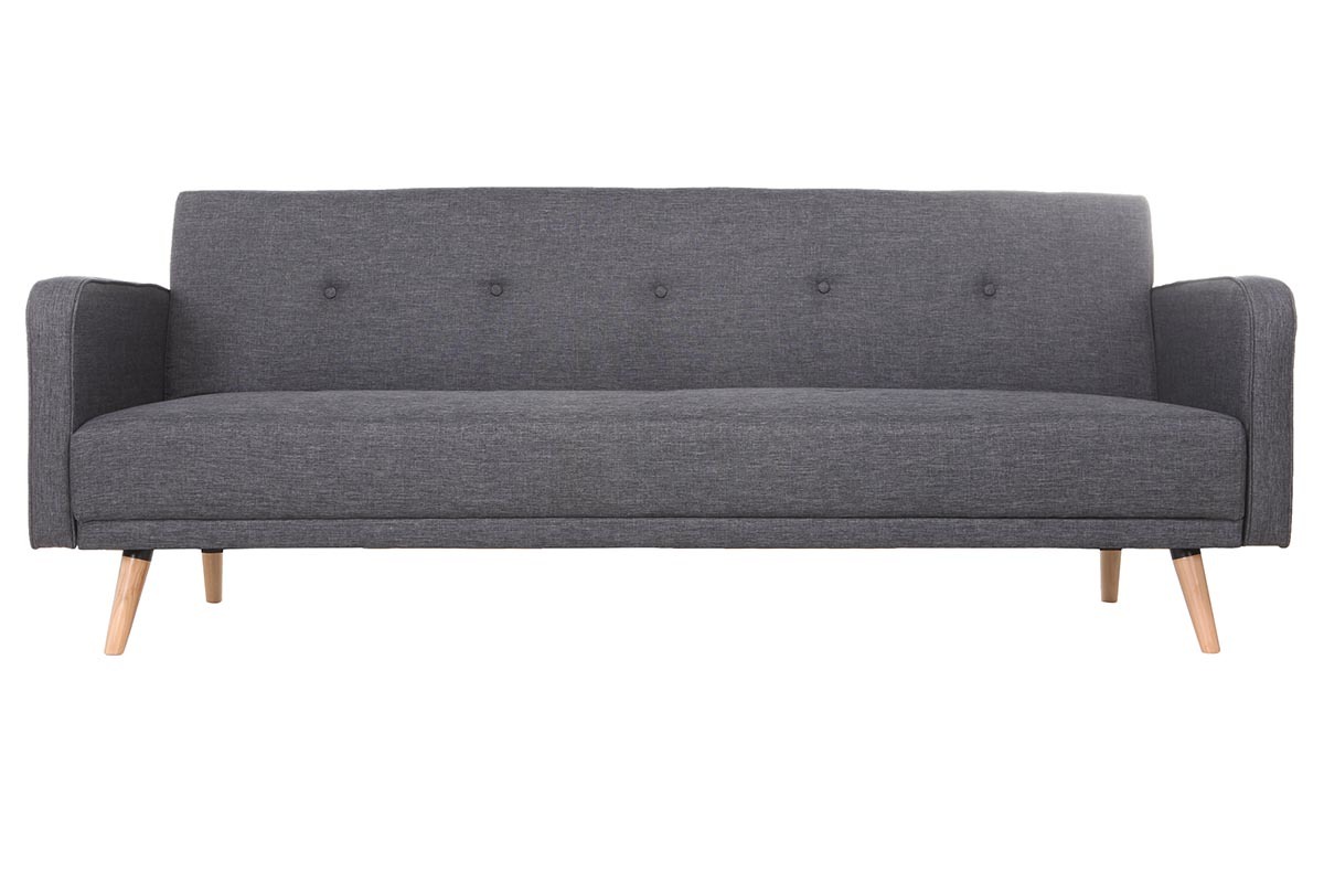 Divano letto scandinavo 3 posti grigio scuro ULLA