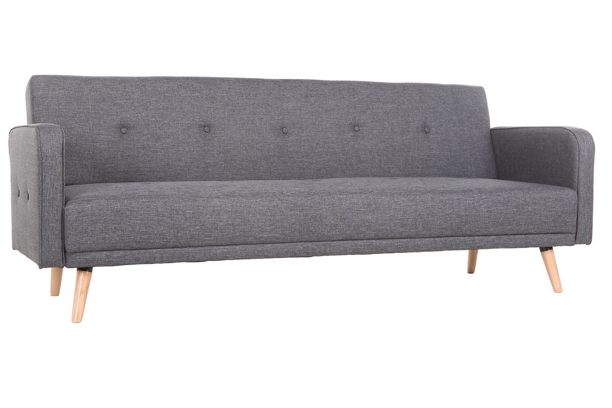 Divano letto scandinavo 3 posti grigio scuro ULLA