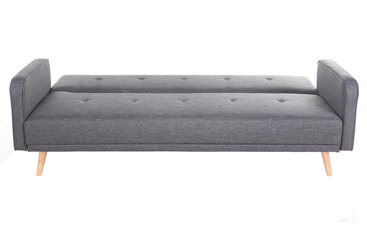 Divano letto scandinavo 3 posti grigio scuro ULLA