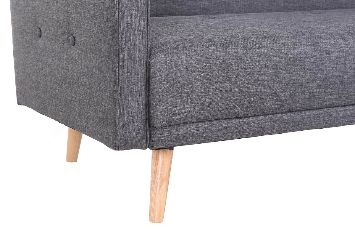 Divano letto scandinavo 3 posti grigio scuro ULLA