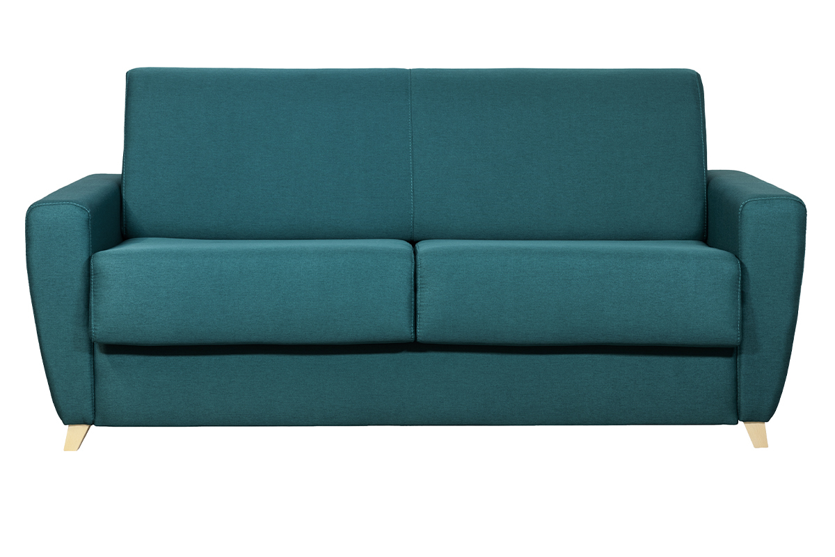 Divano letto scandinavo blu anatra con materasso 18 cm GRAHAM