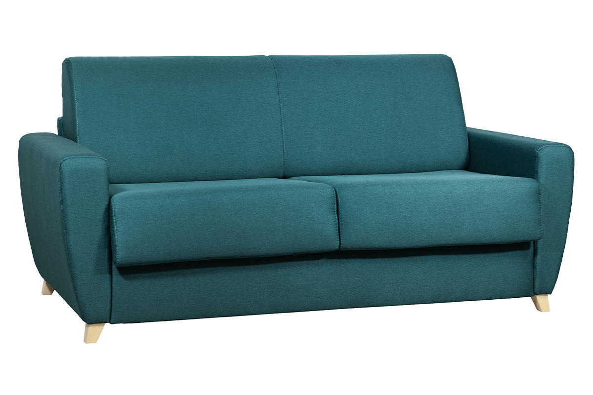 Divano letto scandinavo blu anatra con materasso 18 cm GRAHAM